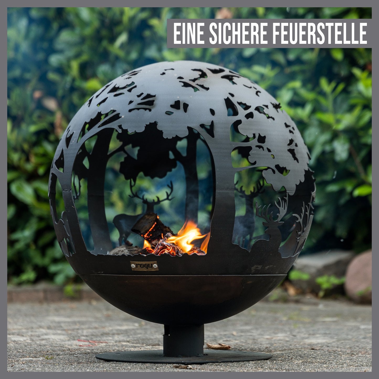roqu forest - Feuerschale mit Waldmotiv - Feuerstelle für den Garten - Outdoor Feuer in klassischer Eleganz ⌀50cm